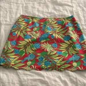 Vintage Printed Lilly Pulitzer Scalloped Skirt